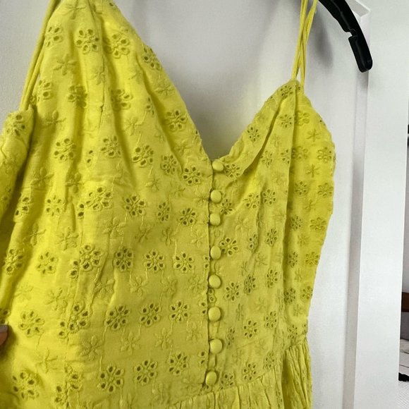 ALICE + OLIVIA Bright Yellow broderie anglaise mini dress - Picture 6 of 7
